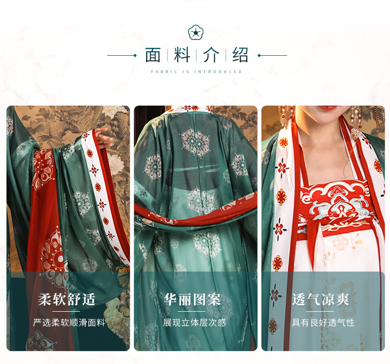 Tang style Chinese wind recovery Tang 褙子 chest-length big sleeve shirt embroidery ancient wind fairy elegant improved spring and summer thin(pic3)