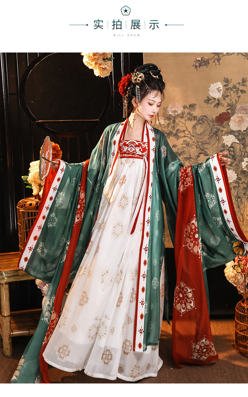 Tang style Chinese wind recovery Tang 褙子 chest-length big sleeve shirt embroidery ancient wind fairy elegant improved spring and summer thin(pic9)