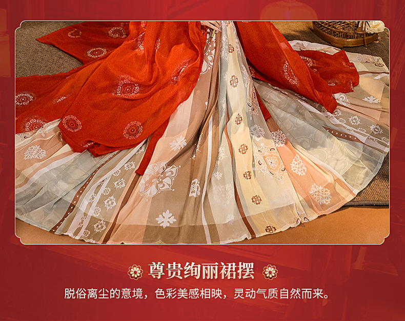 Tang Dynasty original Hanfu female restoration Chinese style embroidery Chebule dress ancient fairy elegant spring summer autumn suit(pic6)