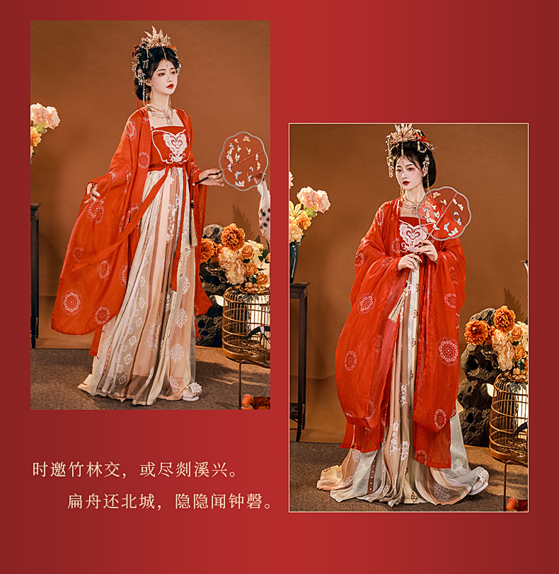 Tang Dynasty original Hanfu female restoration Chinese style embroidery Chebule dress ancient fairy elegant spring summer autumn suit(pic11)