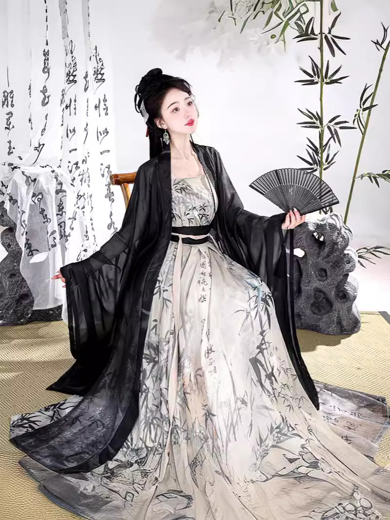 Original Hanfu female Song-style ink bam