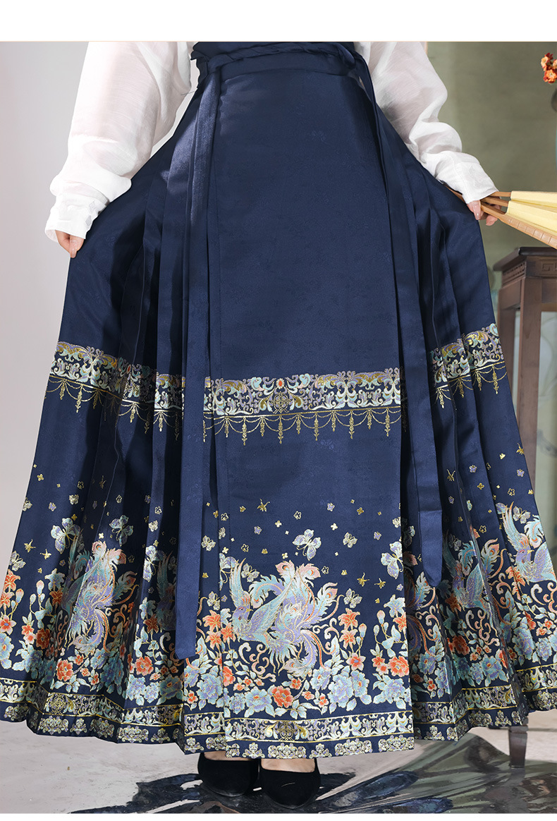 New Chinese style Chinese style bright system Hanfu female horse face skirt daily wear suit all matching collar commuter autumn and winter new style(pic22)