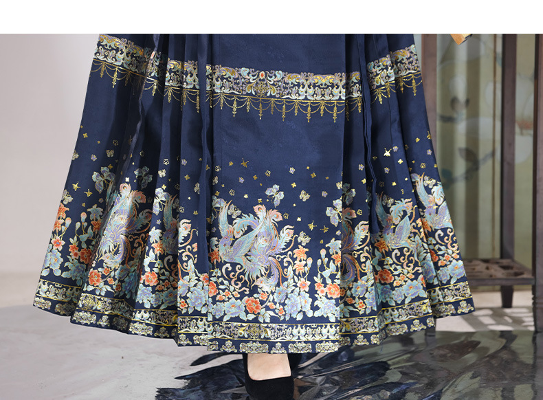 New Chinese style Chinese style bright system Hanfu female horse face skirt daily wear suit all matching collar commuter autumn and winter new style(pic23)