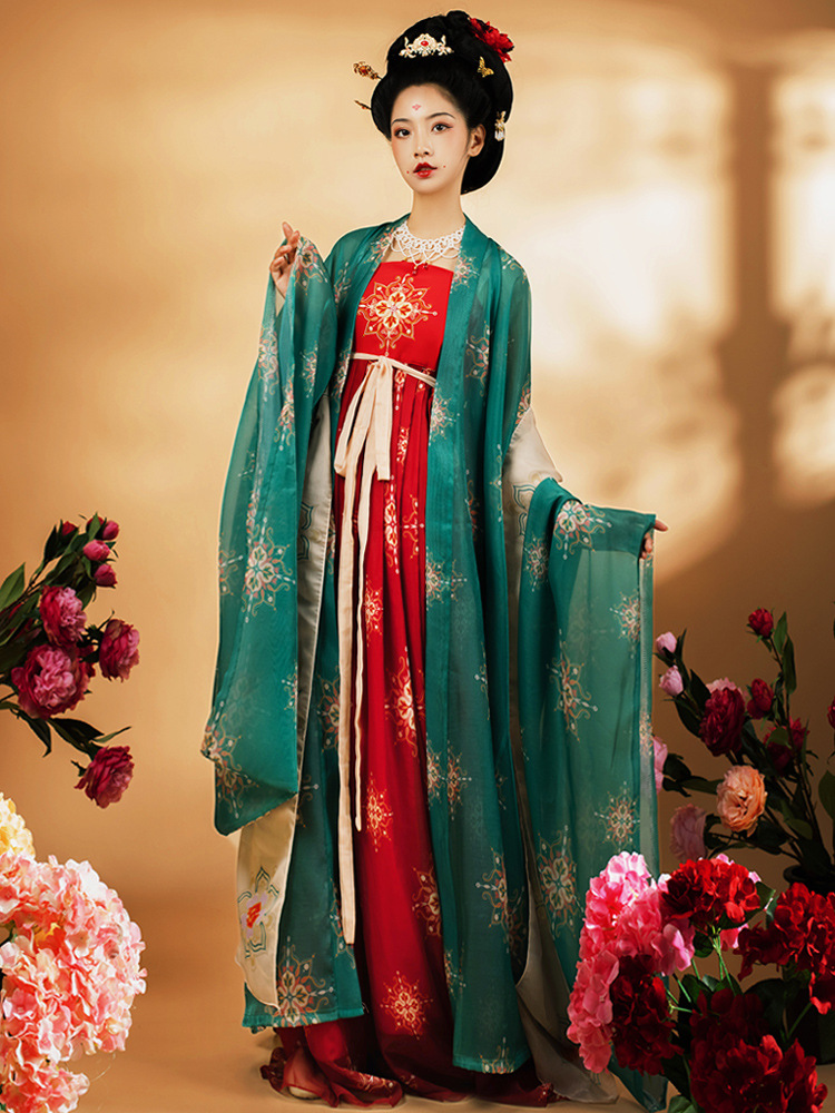 Dish instrument Tang Dynasty Hanfu female summer Xianqi Tang wind chebule skirt big sleeve shirt set