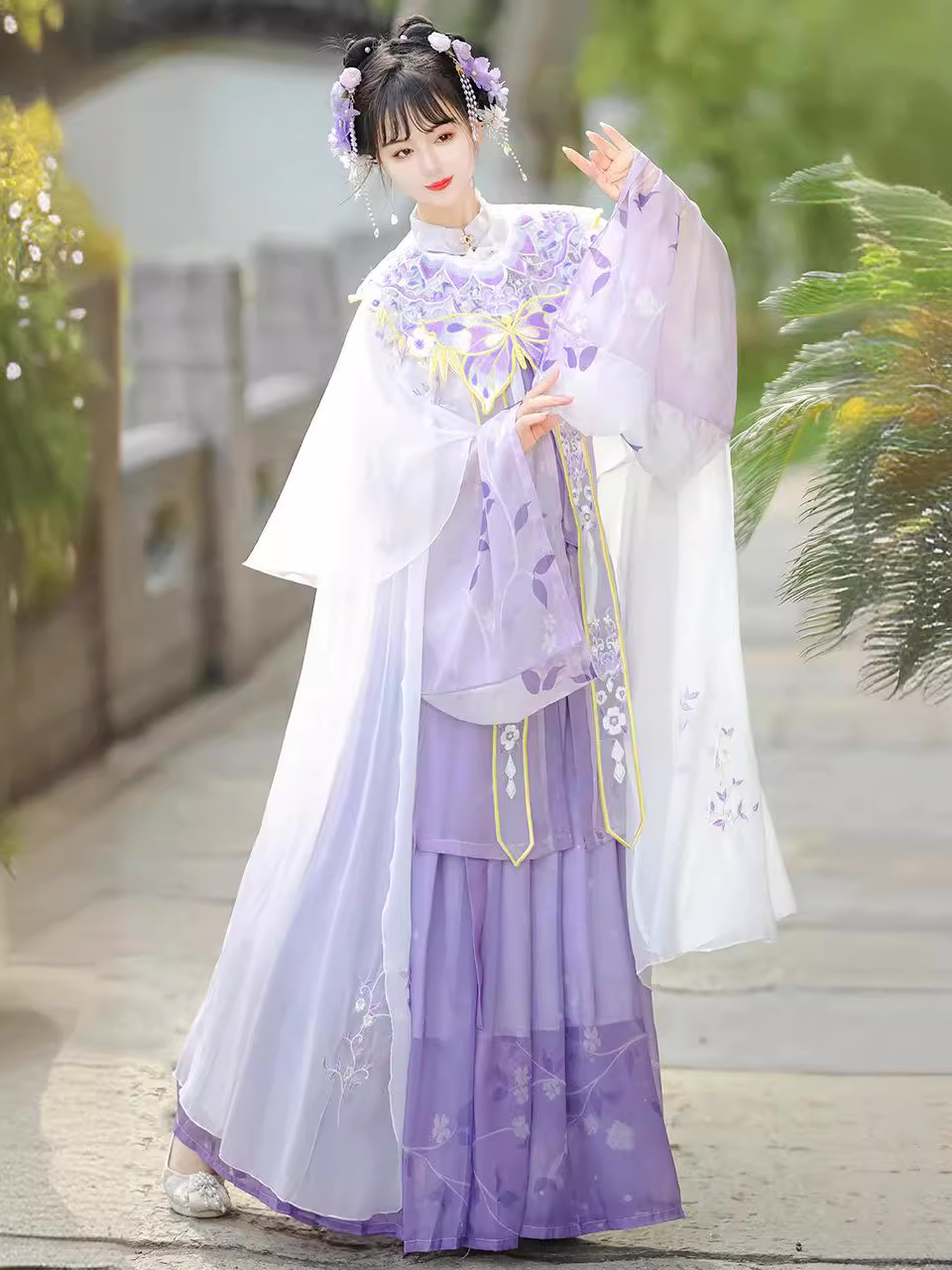 The original Hanfu woman Ming system light on the front, standing collar long jacket waist skirt clo